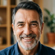 John is smilling - 60 years old with beard ( Created by Gemini ) - 2026